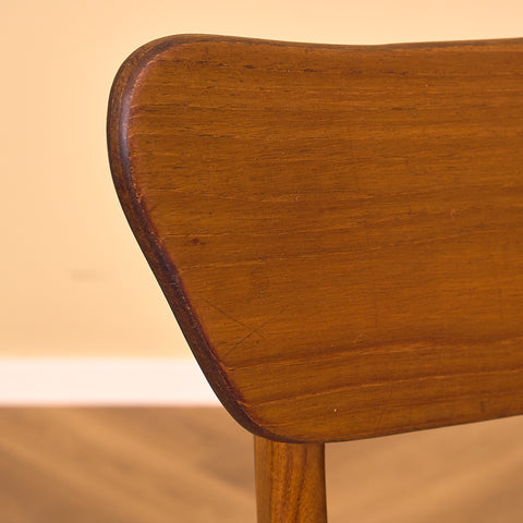 Danish set of 4 dining chairs in teak & walnut