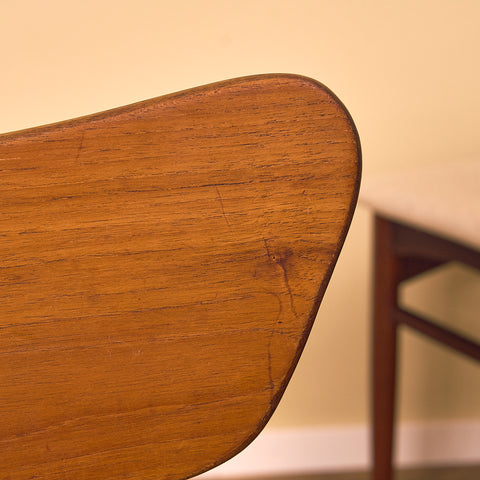 Danish set of 4 dining chairs in teak & walnut