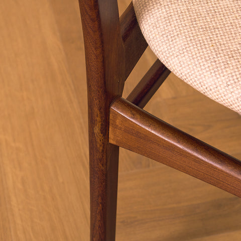 Danish set of 4 dining chairs in teak & walnut