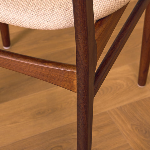 Danish set of 4 dining chairs in teak & walnut