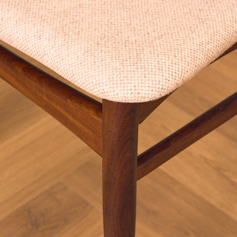 Danish set of 4 dining chairs in teak & walnut