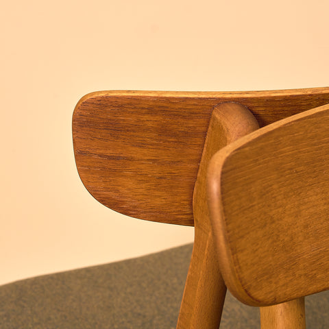 Danish dining chairs in teak & beech by Findahl Møbelfabrik, model 'Møsbol'