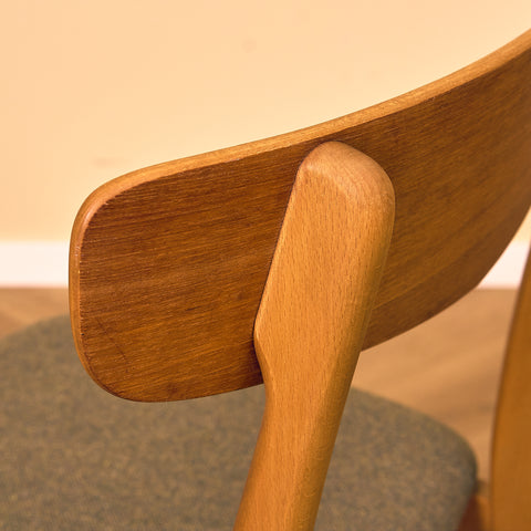 Danish dining chairs in teak & beech by Findahl Møbelfabrik, model 'Møsbol'