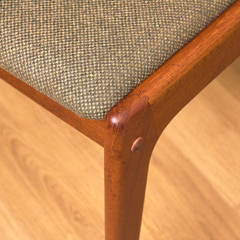 Danish dining chairs in teak by Johannes Andersen for Uldum Mobelfabrk