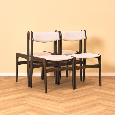 Danish set of 4 dining chairs by Erik Buch for Nova Stolefabrik