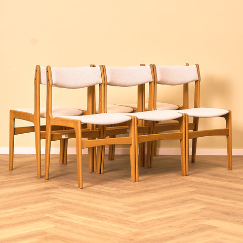 Danish set of 6 dining chairs by Erik Buch for Nova Stolefabrik