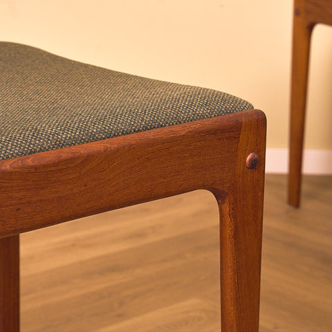 Danish dining chairs in teak by Johannes Andersen for Uldum Mobelfabrk