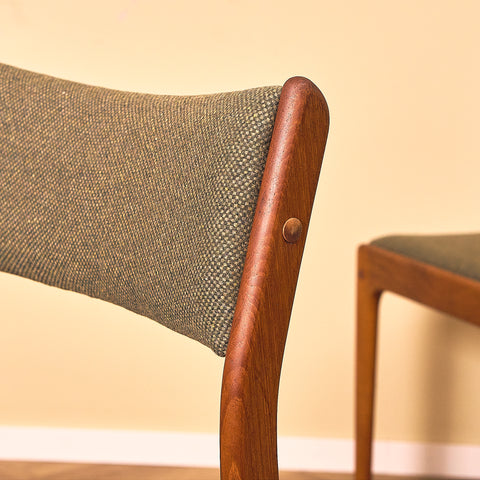 Danish dining chairs in teak by Johannes Andersen for Uldum Mobelfabrk