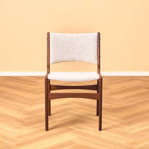 Danish dining chairs in walnut by Erik Buch, model 98
