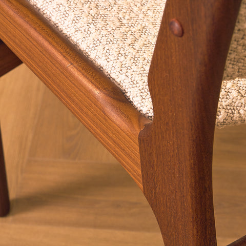 Danish dining chairs in walnut by Erik Buch, model 98