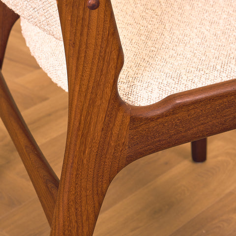 Danish dining chairs in walnut by Erik Buch, model 98