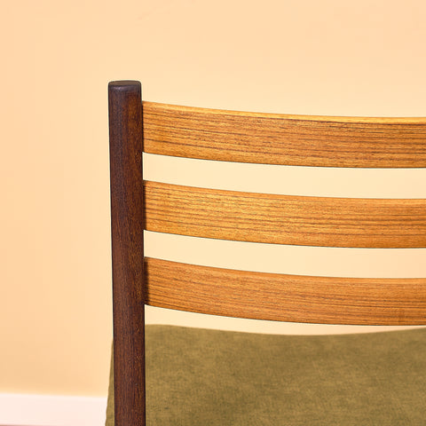 Danish set of 6 dining chairs in teak & walnut