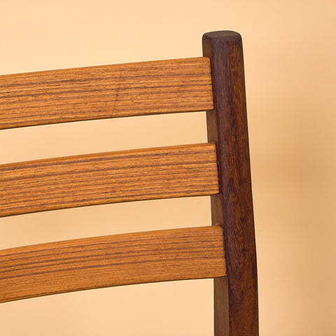 Danish set of 6 dining chairs in teak & walnut