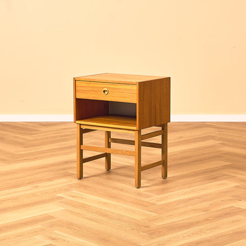 Swedish bedside table in teak and oak