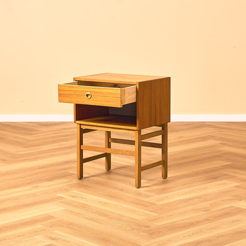 Swedish bedside table in teak and oak