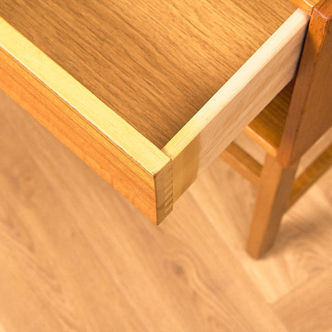 Swedish bedside table in teak and oak