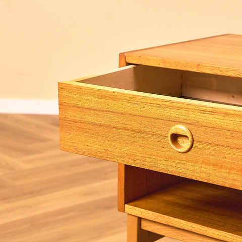 Swedish bedside table in teak and oak