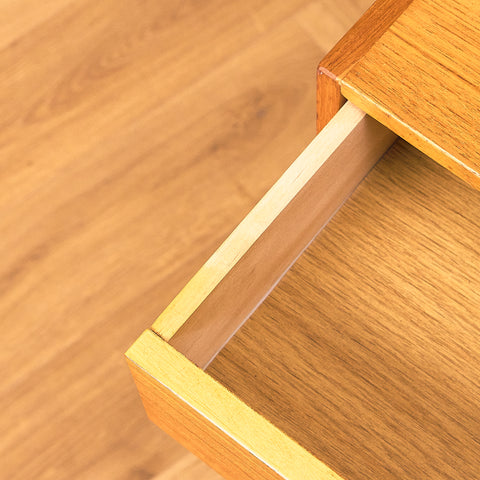 Swedish bedside table in teak and oak