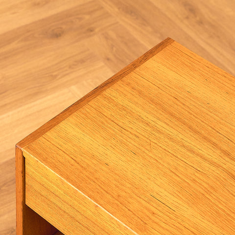 Swedish bedside table in teak and oak