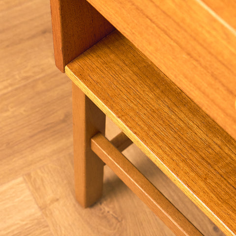 Swedish bedside table in teak and oak