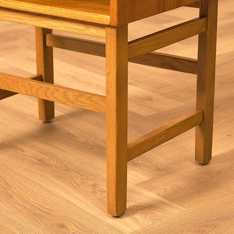 Swedish bedside table in teak and oak