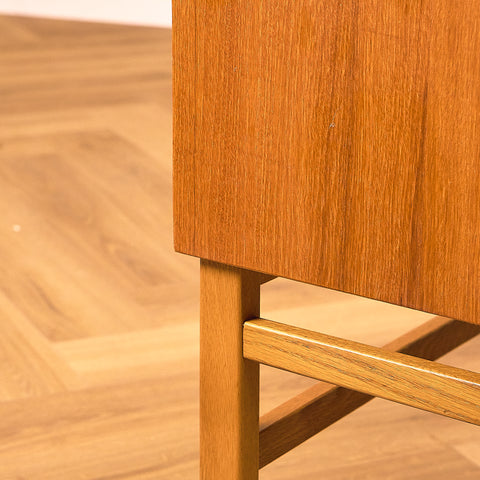 Swedish bedside table in teak and oak