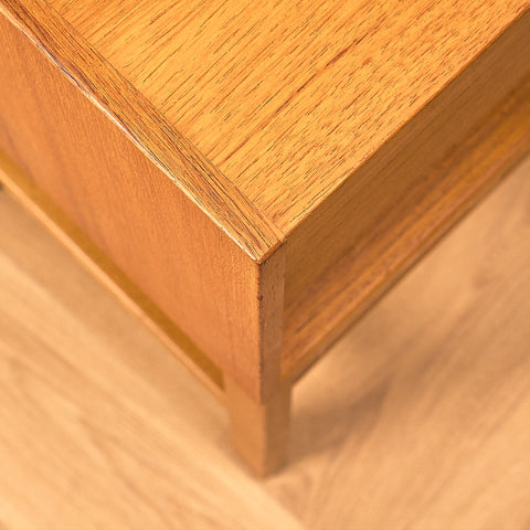 Swedish bedside table in teak and oak