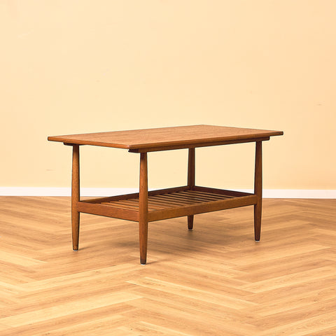 Danish coffee table in teak and oak by Ejvind A. Johansson for FDB