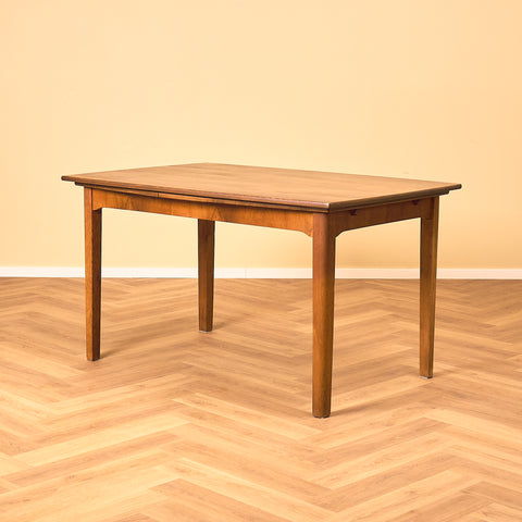 Mid-century dining table in oak and walnut