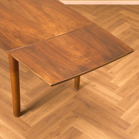 Mid-century dining table in oak and walnut