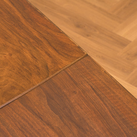 Mid-century dining table in oak and walnut