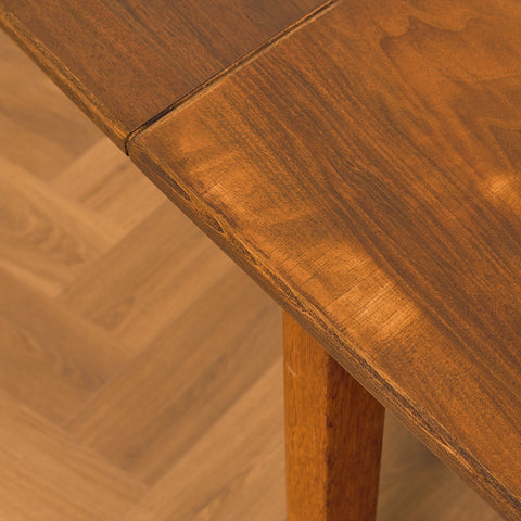 Mid-century dining table in oak and walnut