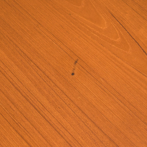 Danish dining table in teak and walnut
