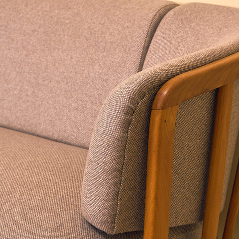 Swedish sofa in solid beech, model 'Värend' by Carl Malmsten