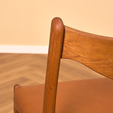 Danish set of 6 dining chairs in rosewood by Arne Wahl Iversen for Glyngøre Stolefabrik