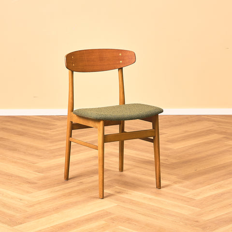 Danish dining chairs in teak and beech by Farstrup