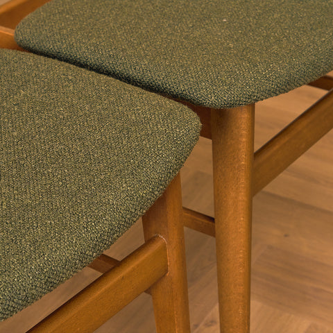 Danish dining chairs in teak and beech by Farstrup