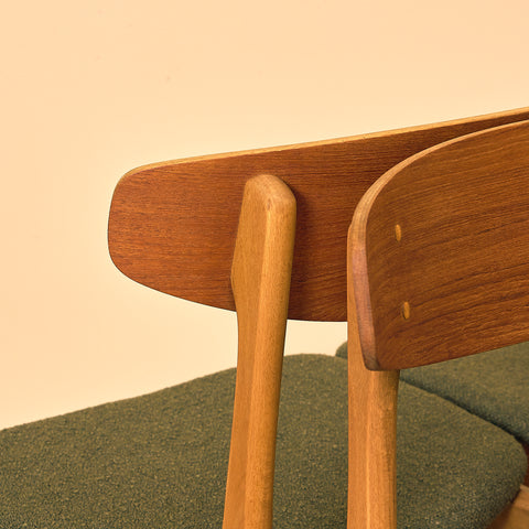 Danish dining chairs in teak and beech by Farstrup