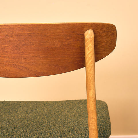 Danish dining chairs in teak and beech by Farstrup