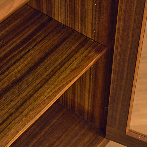 Walnut Bookshelf with Glass Doors