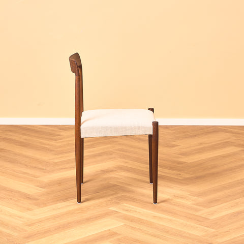 German set of 6 dining chairs in walnut by Lübke