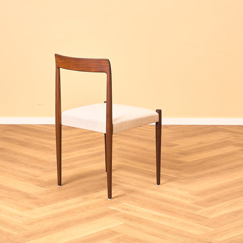 German set of 6 dining chairs in walnut by Lübke