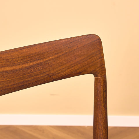 German set of 6 dining chairs in walnut by Lübke