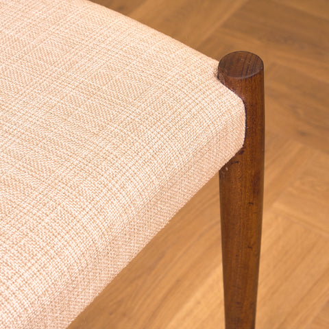 German set of 6 dining chairs in walnut by Lübke