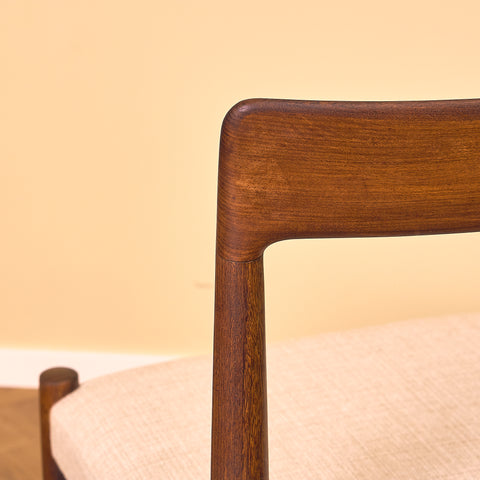 German set of 6 dining chairs in walnut by Lübke