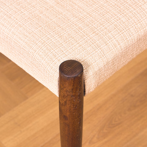 German set of 6 dining chairs in walnut by Lübke