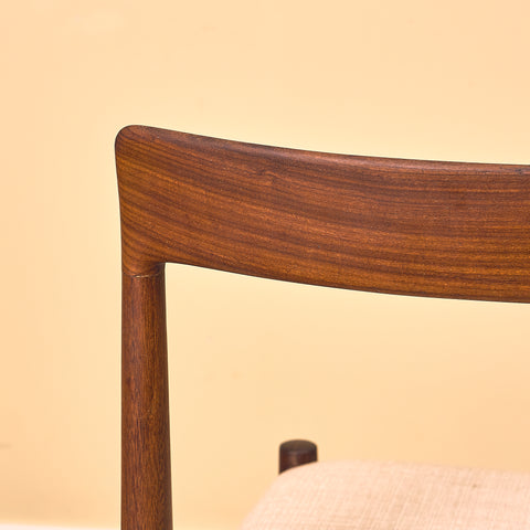 German set of 6 dining chairs in walnut by Lübke