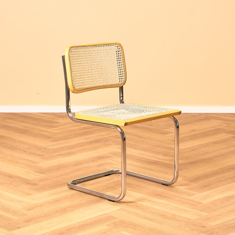 Italian set of 2 dining chairs in beech by Marcel Breuer
