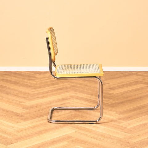 Italian set of 2 dining chairs in beech by Marcel Breuer