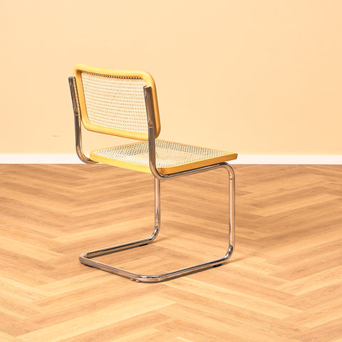 Italian set of 2 dining chairs in beech by Marcel Breuer